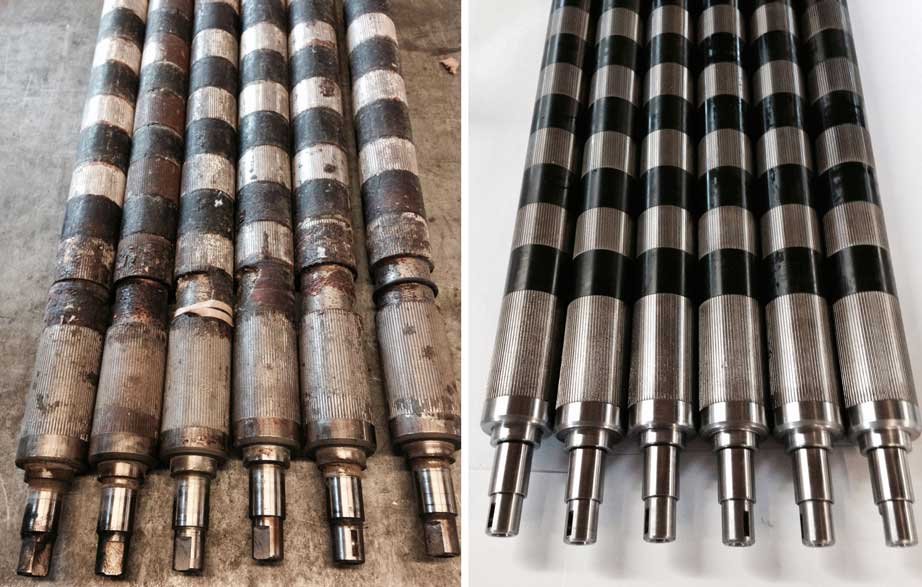 Folder rollers before and after